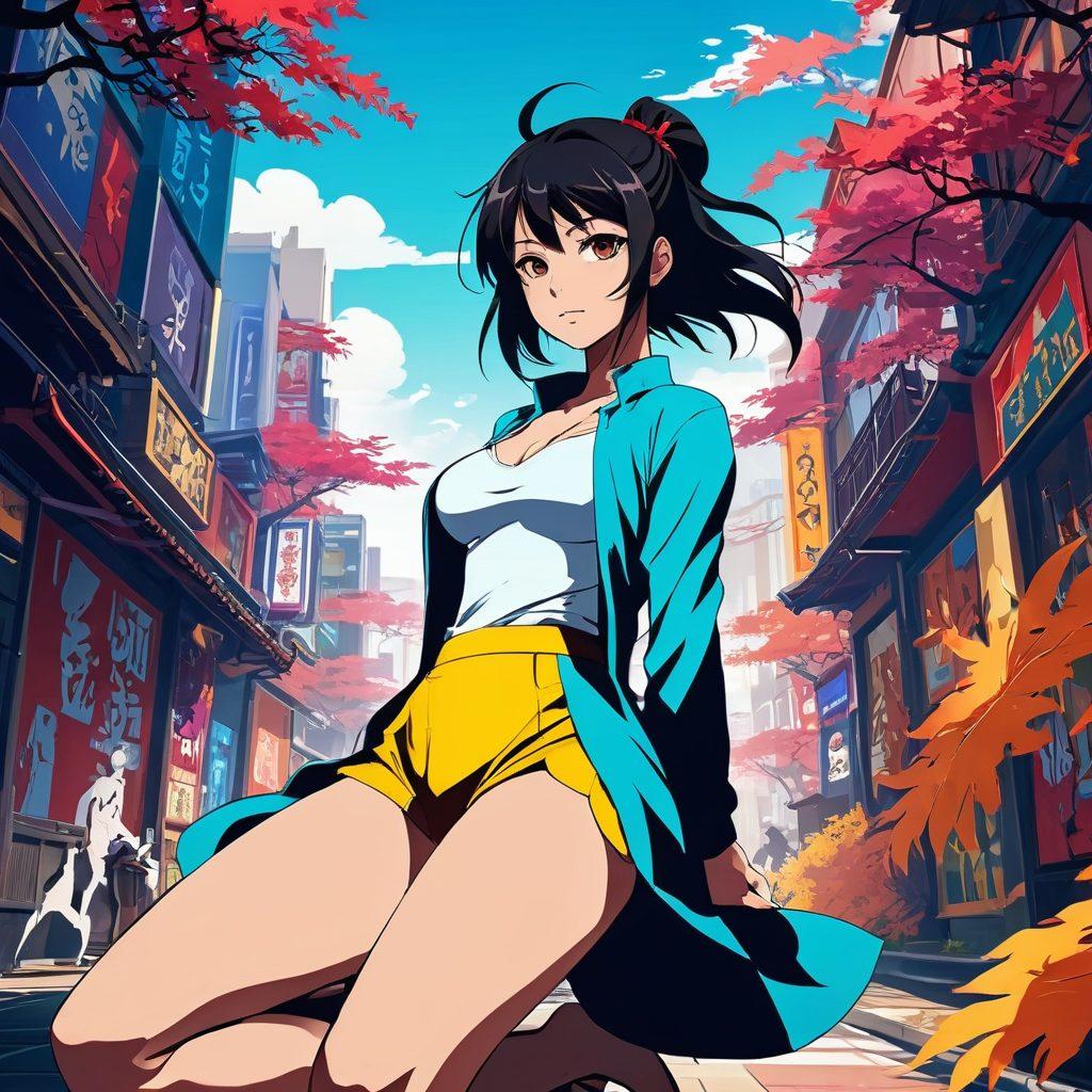 A visually striking scene depicting a variety of anime characters in dynamic poses, showcasing both elegant and bold elements of hentai art. Incorporate vivid colors and intricate details that evoke the vibrant nature of manga culture, with backgrounds blending traditional Japanese motifs and modern graphic aesthetics. Include subtle references to animation techniques, such as frames or a storyboard effect, to enhance the theme of adult animation. Play with light and shadow to create a sense of depth and intrigue. vivid colors. vector art. dynamic composition.